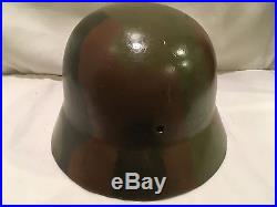 High Quality Green Camo WWll M1940 German Luftwaffe Helmet No Liner WW2
