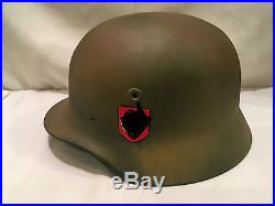 High Quality Green Camo WWll M1940 German SS Helmet No Liner WW2 #2