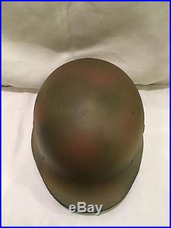 High Quality Green Camo WWll M1940 German SS Helmet No Liner WW2 #2