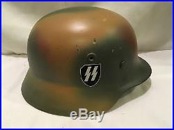 High Quality Green Camo WWll M1940 German SS Helmet with Liner WW2 #1