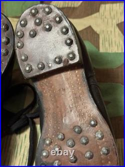 Immediate Post WWII Early East German Army DDR Hobnail Low Boots Dead Stock