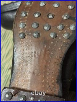 Immediate Post WWII Early East German Army DDR Hobnail Low Boots Dead Stock