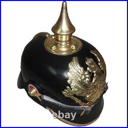 Imperial German Spiked Pickelhaube Officer Helmet with Cover-Repro b615