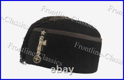 Italian Fascist Black Wool Fez Cap Military Hat Handcrafted Repro New All Sizes