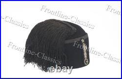 Italian Fascist Black Wool Fez Cap Military Hat Handcrafted Repro New All Sizes