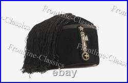 Italian Fascist Black Wool Fez Cap Military Hat Handcrafted Repro New All Sizes