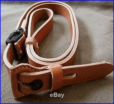J12c WWII GERMAN ARMY HEER WAFFEN MP44 STG44 LEATHER RIFLE CARRY SLING-NATURAL