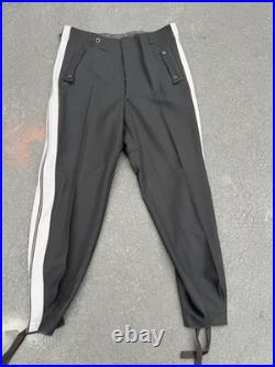 Janke Replica Panzer Officer Trousers Black Tricot Gabardine Piped Size 38-40