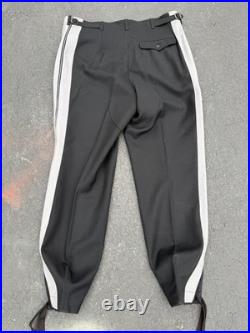 Janke Replica Panzer Officer Trousers Black Tricot Gabardine Piped Size 38-40