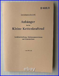 Kettenkrad Manuals Full set of 5 Wartime Manuals GERMAN Best quality available