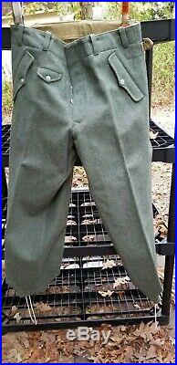 Lost Battalions WW2 German Reproduction Trousers Grey Wool Tapered Cuff M36