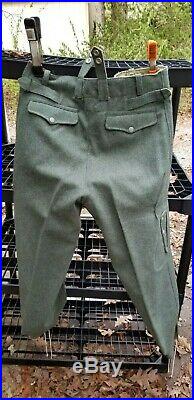 Lost Battalions WW2 German Reproduction Trousers Grey Wool Tapered Cuff M36