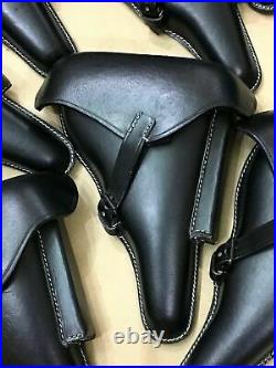 Lot of 10 WW2 GERMAN LUGER P08 Hardshell BLACK LEATHER HOLSTER (10 units)