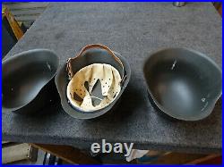Lot of 3 Replica German WW2 WWII M38 2407 Steel METAL Helmet MOVIE PROPS