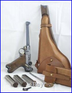 Luger Navy Stock Holster P08 LP08 Walnut Leather for German 1904 1906 1916 1917