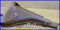 Luger Navy Stock Holster P08 LP08 Walnut Leather for German 1904 1906 1916 1917