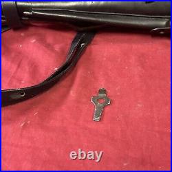 Luger P-08 8 inch Artillery Holster Stock Straps BLACK LEATHER w. Tool Stock