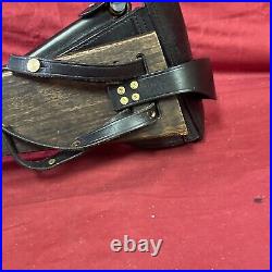 Luger P-08 8 inch Artillery Holster Stock Straps BLACK LEATHER w. Tool Stock