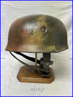 M38 Fallschirmjager Reproduction Helmet with Normandy Camo and aging