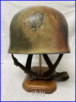 M38 Fallschirmjager Reproduction Helmet with Normandy Camo and aging
