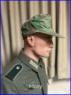 M43 Cap 1940's Splinter Camouflage Original Material, Size 58 M43 Cap 1940's Splinter Camouflage Original Material, Size 58