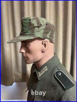 M43 Cap 1940's Splinter Camouflage Original Material, Size 58