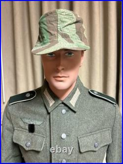 M43 Cap 1940's Splinter Camouflage Original Material, Size 60