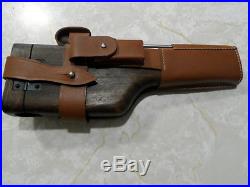 MAUSER BROOMHANDLE LEATHER HOLSTER AND WOOD STOCK