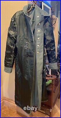 MENS L/XL WW2 or Post German Military Grey Green Wool Greatcoat Army Trench Coat