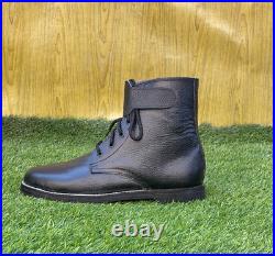 MEN'S GERMAN BLACK LEATHER BOOTS IN AMERICAN SOLE, COMBAT ANKLE SHOES All Size