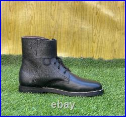 MEN'S GERMAN BLACK LEATHER BOOTS IN AMERICAN SOLE, COMBAT ANKLE SHOES All Size