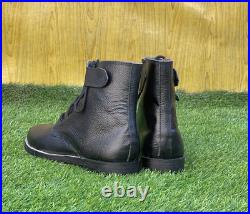 MEN'S GERMAN BLACK LEATHER BOOTS IN AMERICAN SOLE, COMBAT ANKLE SHOES All Size