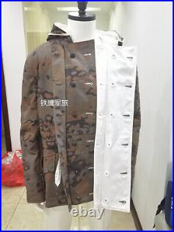 Men's German Ww2 Army Oak Leaf Camo Winter Reversible Parka Jacket Size S
