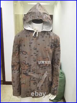 Men's German Ww2 Army Oak Leaf Camo Winter Reversible Parka Jacket Size S