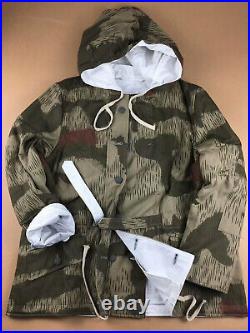 Men's German Ww2 Army Tan&water Swamp Camo Winter Reversible Parka Jacket XXL