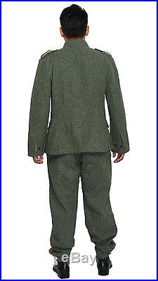 Men's WWII German M43 WH EM Wool Uniform Jacket And Trousers Field-Grey XXXL