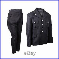 Men's Ww2 German Elite M32 Officer Black Wool Tunic And Breeches Size M