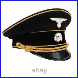Mil-Tec WW2 German Army Elite Officer Peaked Generals Visor Cap Gold Piping