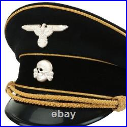 Mil-Tec WW2 German Army Elite Officer Peaked Generals Visor Cap Gold Piping