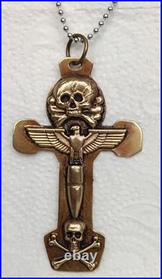 Military WW II Pendant skull imperial eagle with iron cross
