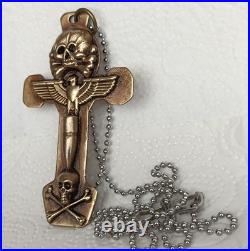 Military WW II Pendant skull imperial eagle with iron cross