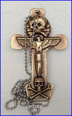 Military WW II Pendant skull imperial eagle with iron cross