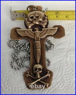 Military WW II Pendant skull imperial eagle with iron cross