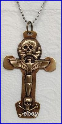 Military WW II Pendant skull imperial eagle with iron cross