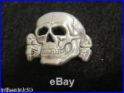Motorcycle Biker Classic German Skull Pin Cap Vest 3D Skull Zinc Alloy Badge