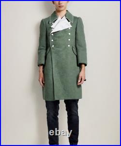 NEW WW2 German M37 Wool Green Greatcoat Generals Long Coat High Quality