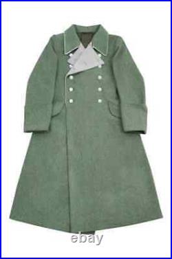 NEW WW2 German M37 Wool Green Greatcoat Generals Long Coat High Quality