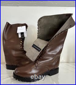 NEW WW2 German Michartin FLIGHT BOOTS Brown Leather Rubber Soles 9.5 Reenactment