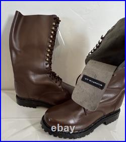 NEW WW2 German Michartin FLIGHT BOOTS Brown Leather Rubber Soles 9.5 Reenactment