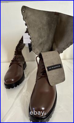 NEW WW2 German Michartin FLIGHT BOOTS Brown Leather Rubber Soles 9.5 Reenactment